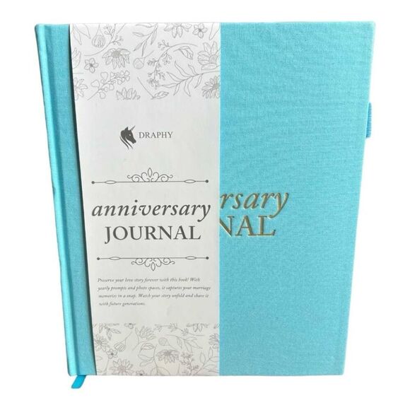 Brand New Draphy Wedding Anniversary Memory Keepsake Hardback Book Journal - Picture 1 of 1